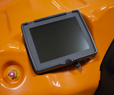 Auger feed pusher: Touchscreen